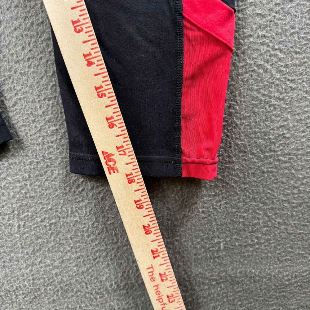 Alo Yoga Leggings Women M Black Red Colorblock Capri Activewear Gym Athleisure